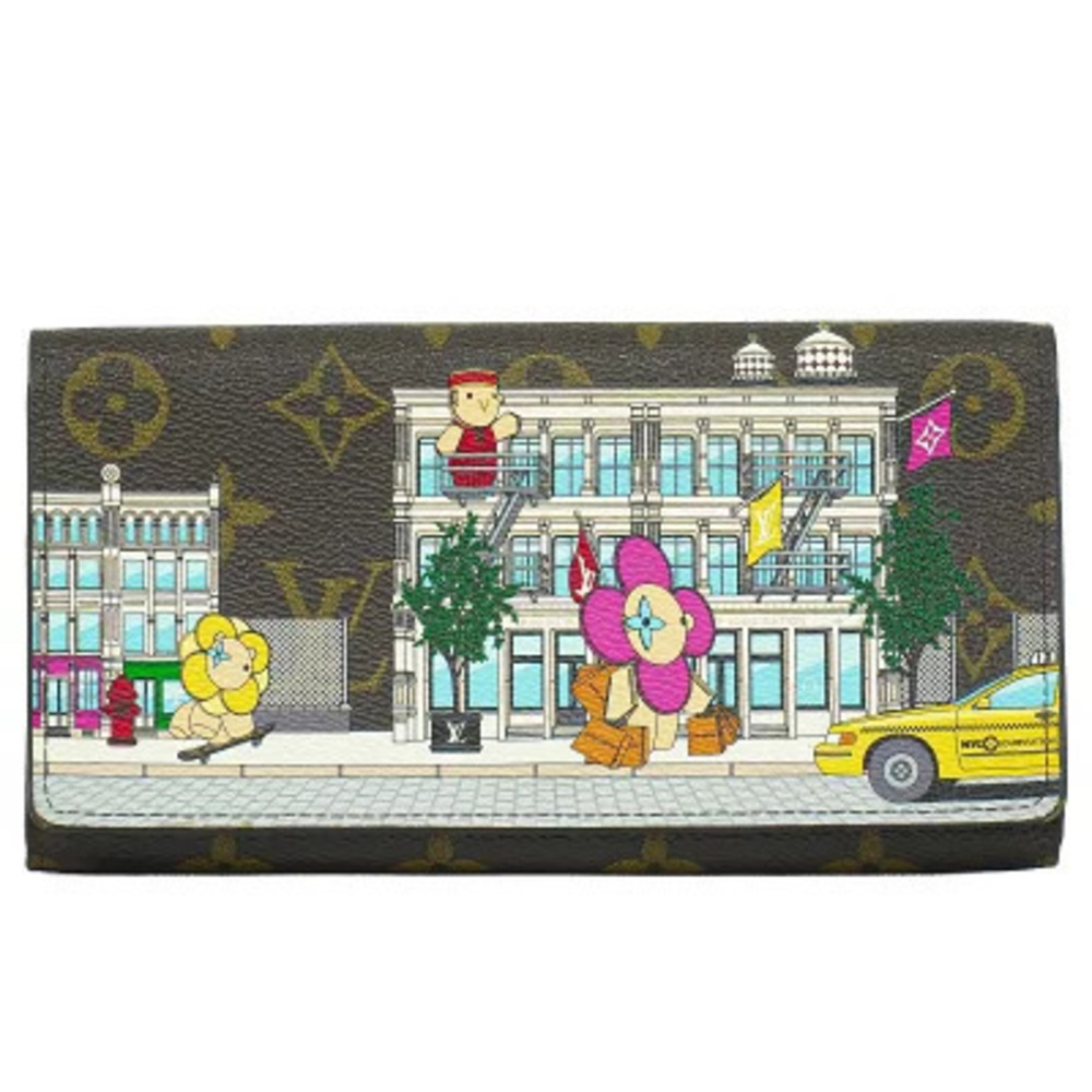 Louis Vuitton LV Portefeuille Sarah Monogram Wallet Canvas Leather Brown